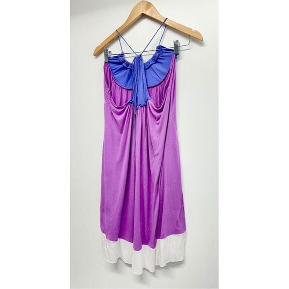 Calypso Christine Celle Purple White Dress XS Spaghetti Strap - Picture 4 of 6